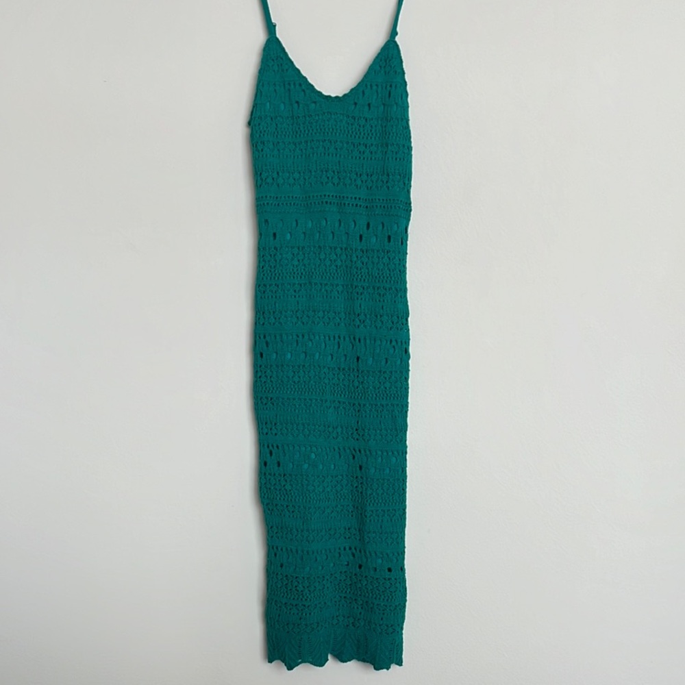Crochet Teal Dress